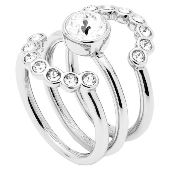 💕TED BAKER LONDON💕 Cadyna Concentric Crystal Ring Silver Medium/Large M/L NWT - Picture 5 of 11